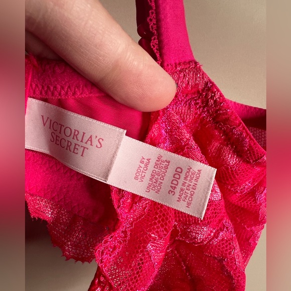 Victoria’s Secret body by Victoria unlined Demi 34DDD hot pink - Picture 2 of 8